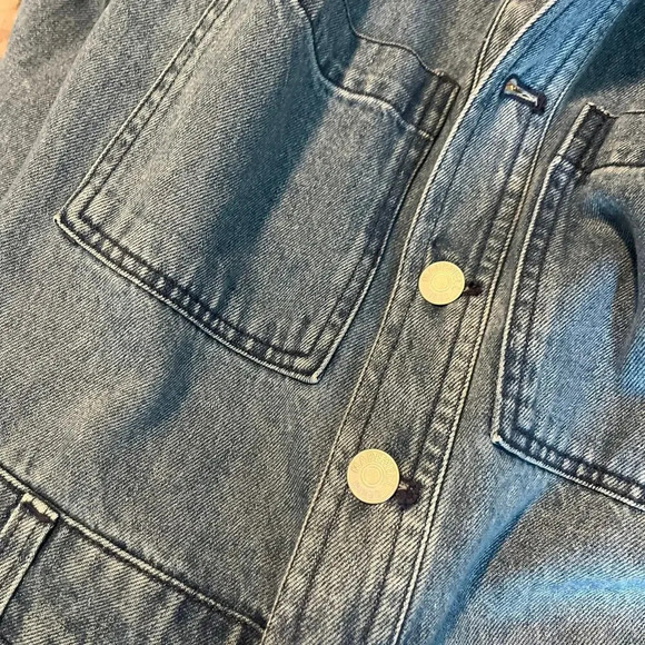 New Madewell Denim Relaxed Coverall Jumpsuit Glenroy Wash NWT XXS Long Sleeve - Picture 9 of 10